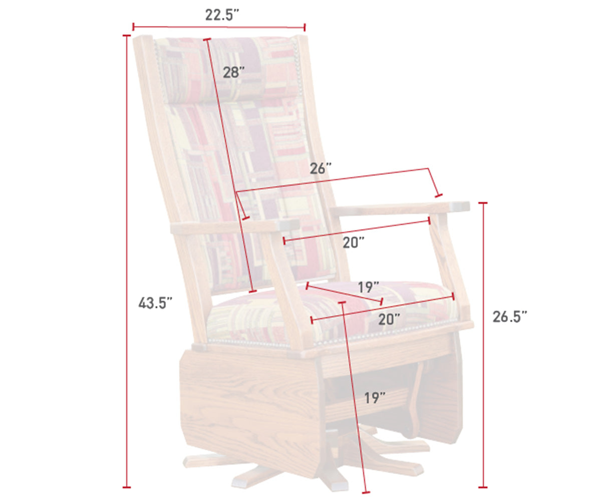 Mission Swivel Glider with Slat Sides