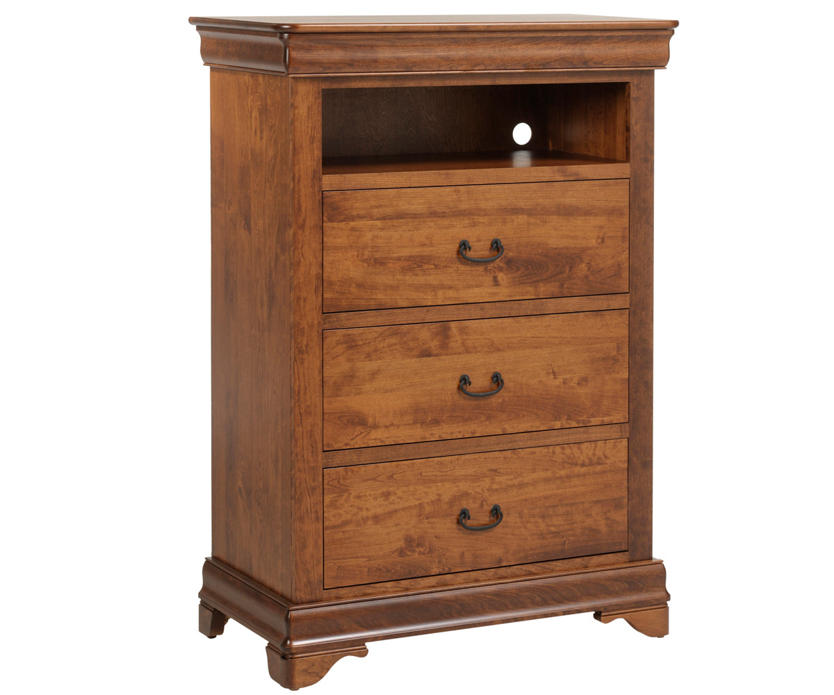 Millcraft Versailles Chest With VCR Shelf - Amish Handcrafted Solid Wood