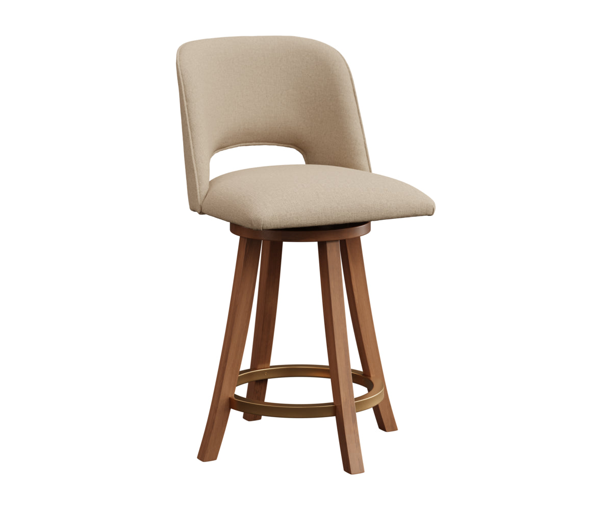 Dakota Barstool - Brown Maple: FC Almond, Gold
