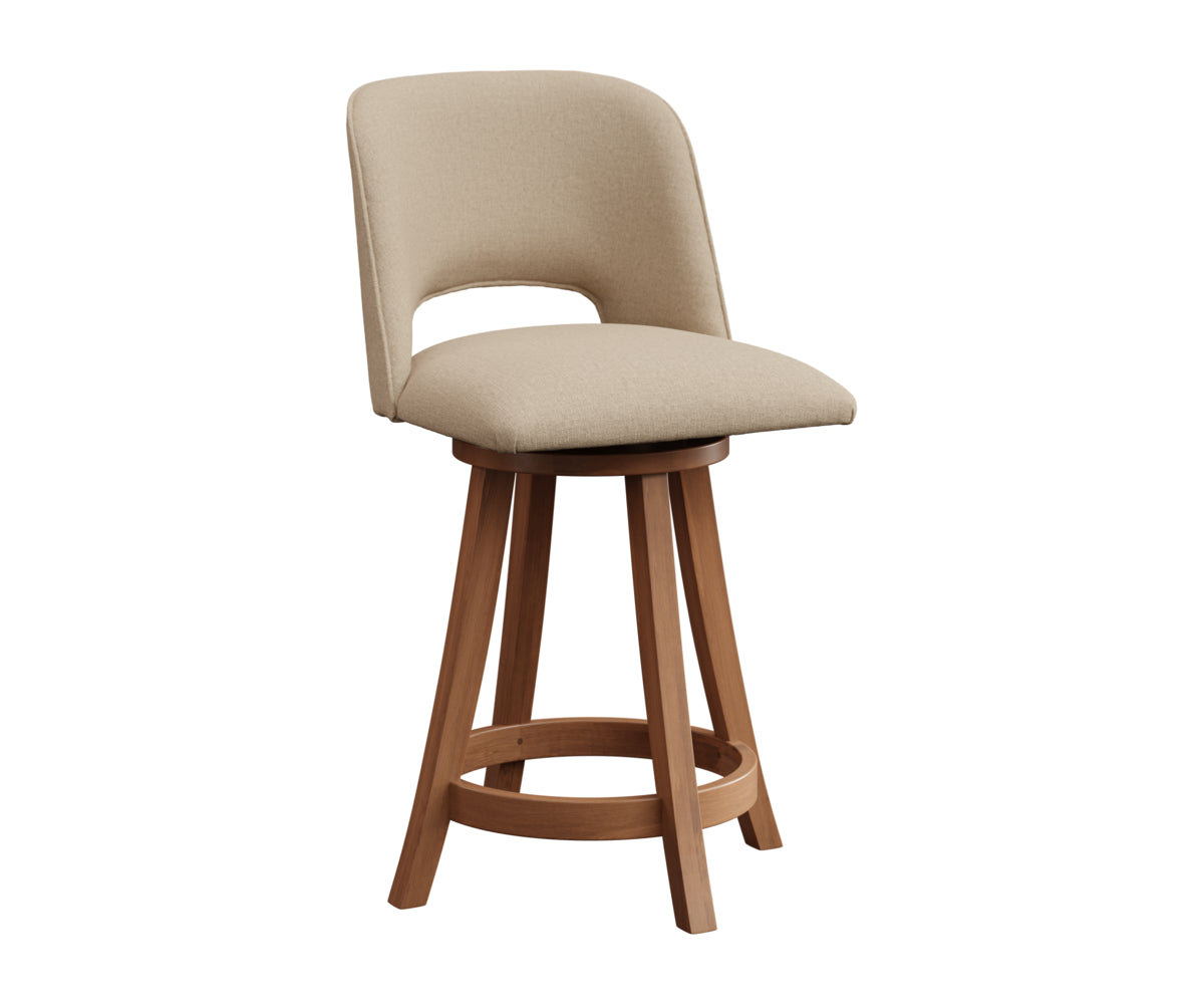 Dakota Barstool - Brown Maple: FC Almond, Wood