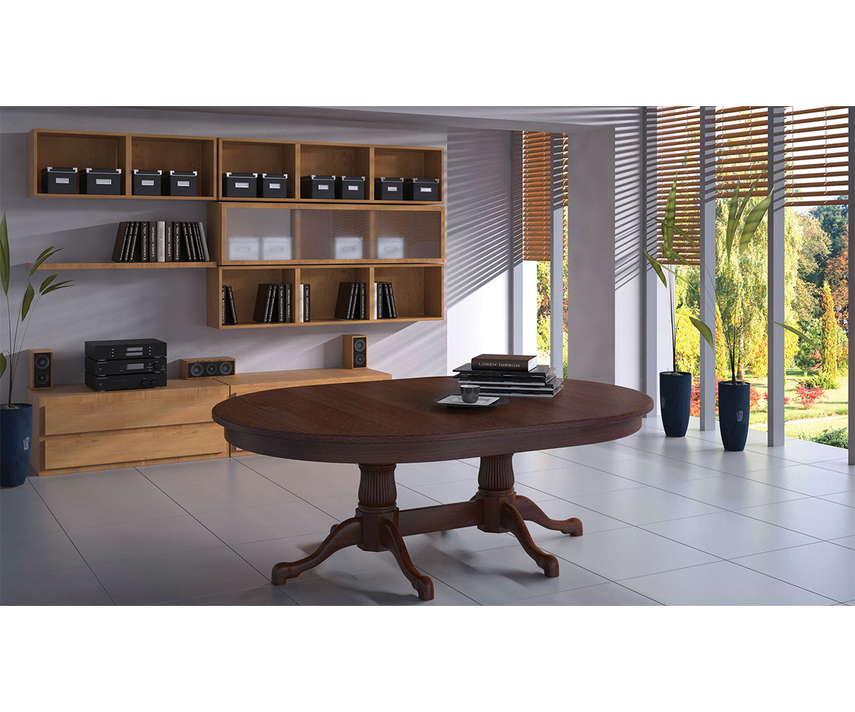 Hermie's Reeded Tulip Double Pedestal Table - View 2