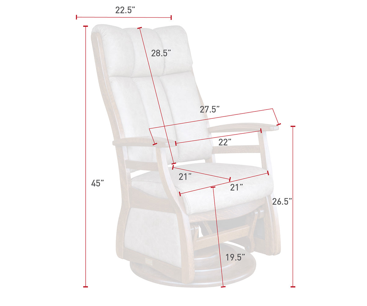 Sierra High Back Swivel Glider