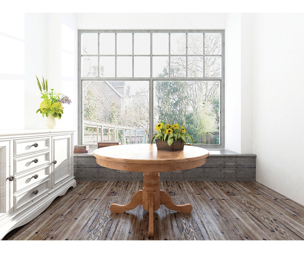 Hermie's Traditional Reeded Single Pedestal Table - View 2