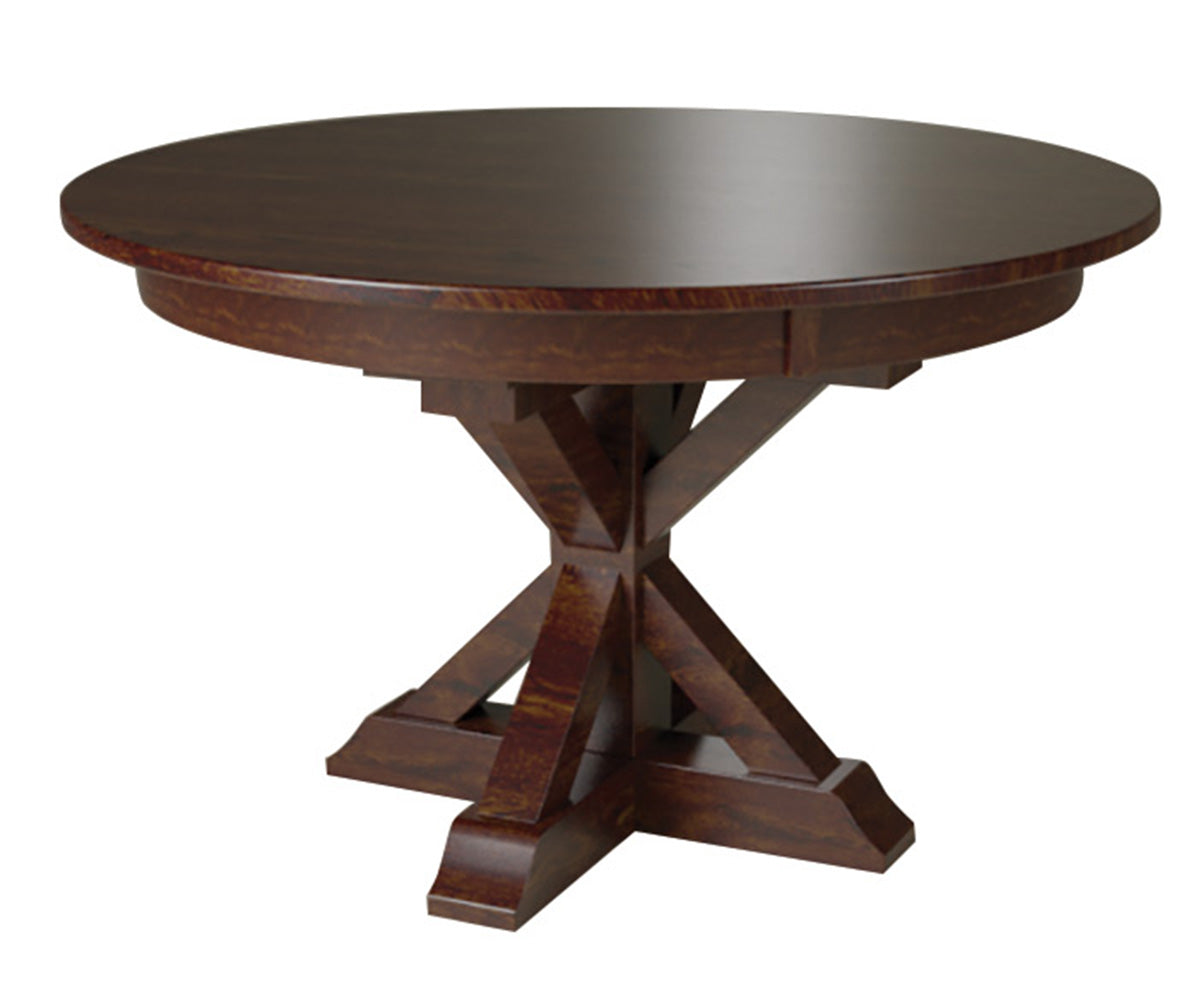 Hermie's X-Base Single Pedestal - Amish Handcrafted Solid Wood