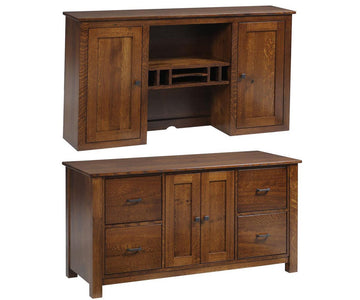 Clark Mission Modular 60" Credenza With Hutch