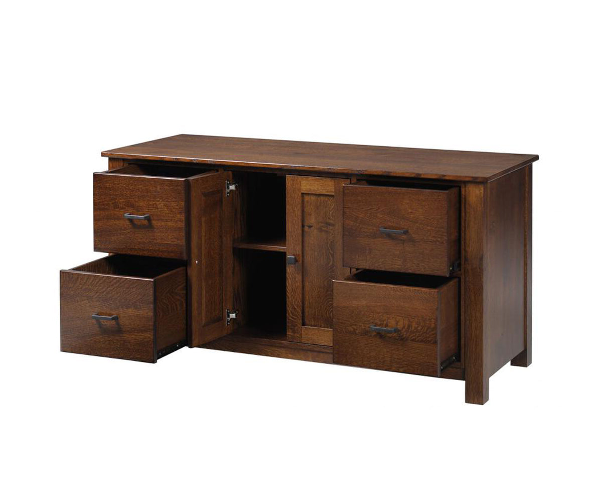 Clark Mission Modular 60" Credenza With Hutch