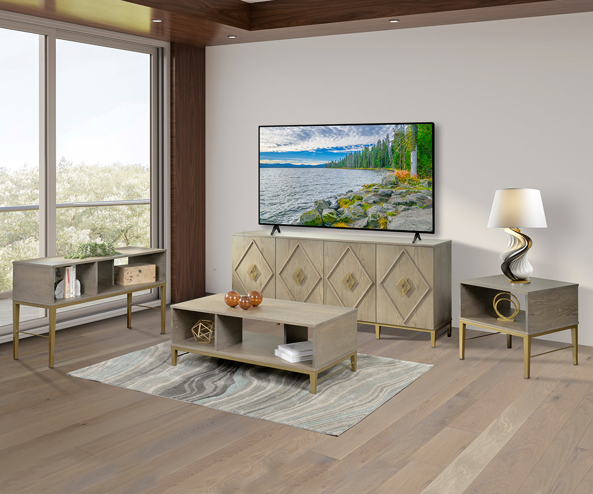 Cascade TV Stand With Firebox