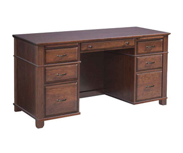 Arlington Credenza Desk – 60"W, Two Drawer Stacks
