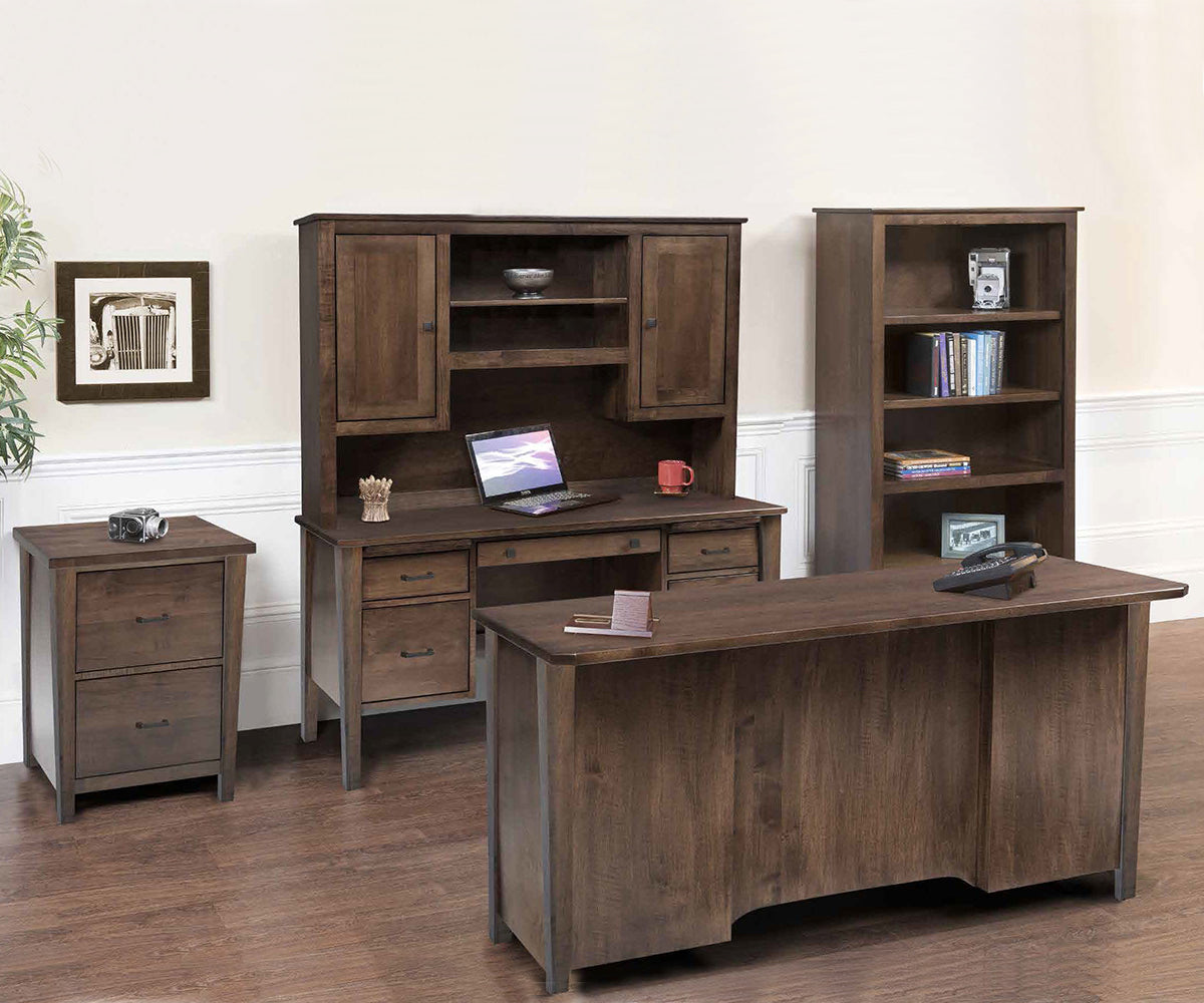 Woodland Shaker L-Desk With Hutch
